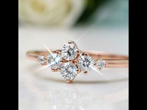 Stackable 14k Rose Gold Round Cut Diamond Option Wedding Band