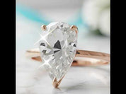 2.30 ct Pear Shaped Diamond Option 14K Rose Gold Engagement Ring