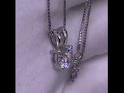 Solid 18K Gold 5.0 Ct Round Diamond Necklace