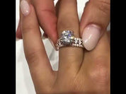Classic Round Cut 2.0ct Rose Gold Wedding Set