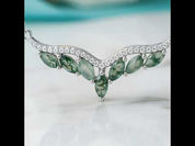 Ever-Flowing Heart- Leaf Jewelry Natural Moss Agate Necklace