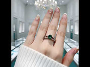 Heartwood of Us- Vintage Natural Moss Agate Engagement Ring Set