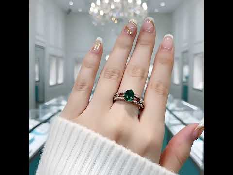 Heartwood of Us- Vintage Natural Moss Agate Engagement Ring Set