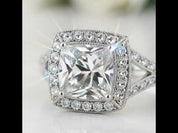 3.0 ct Princess Cut Diamond Option 14K White Gold Engagement Ring