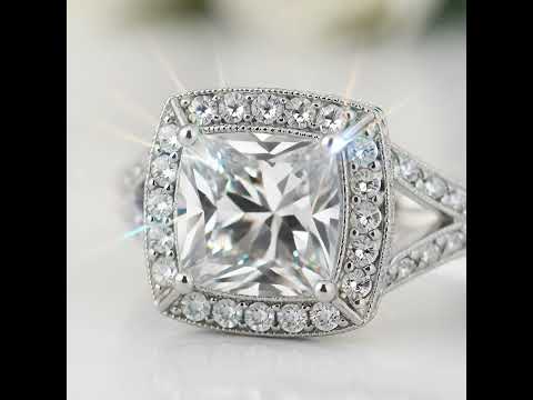 3.0 ct Princess Cut Diamond Option 14K White Gold Engagement Ring
