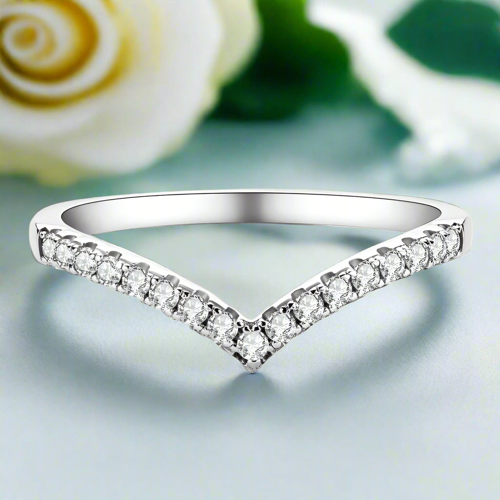 0.22 ct Micro Round-cut Diamond Wedding Band-Evani Naomi Jewelry