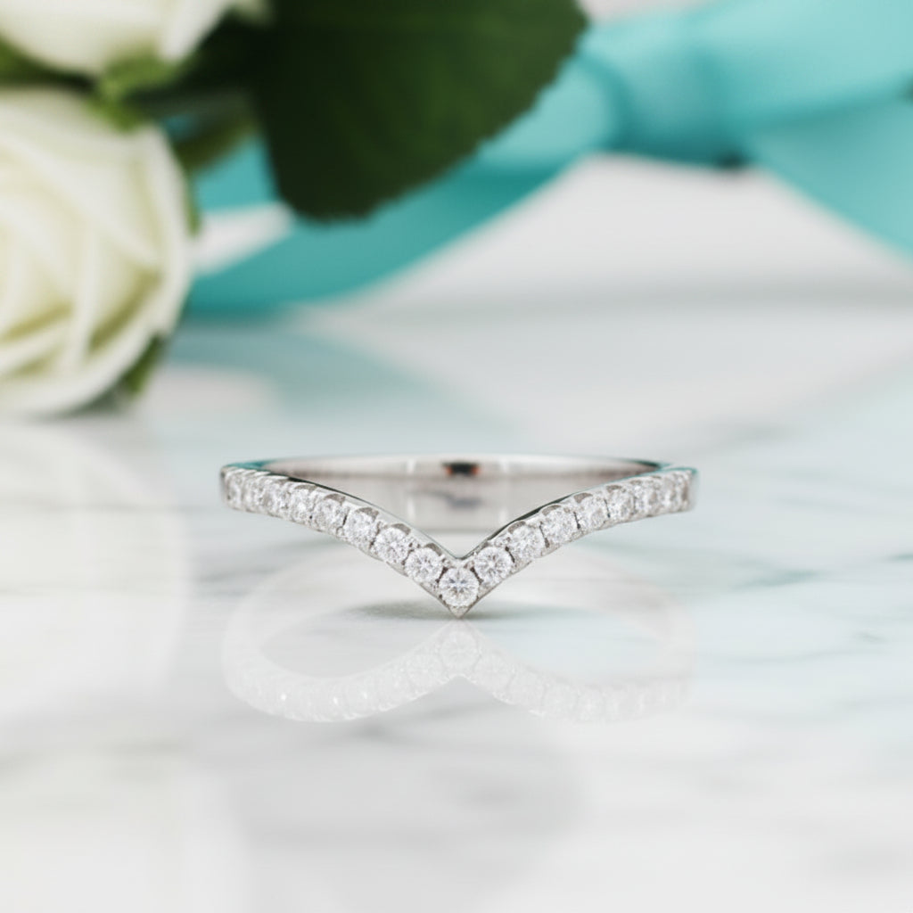 0.22 ct Micro Round-cut Diamond Wedding Band-Evani Jewelry