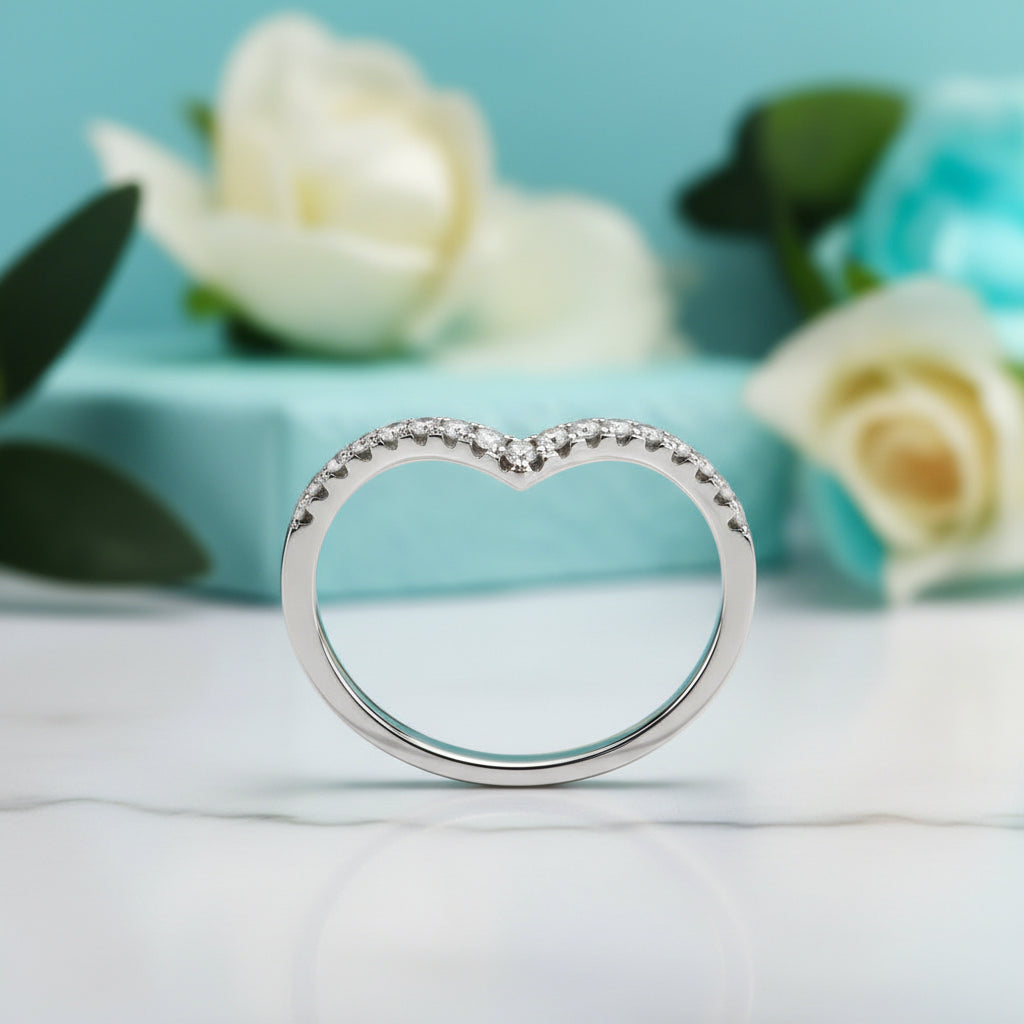 0.22 ct Micro Round-cut Diamond Wedding Band-Evani Jewelry