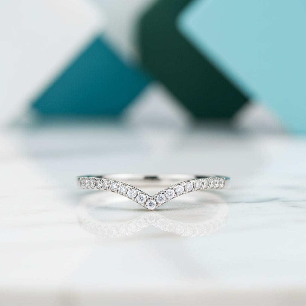 0.22 ct Micro Round-cut Diamond Wedding Band-Evani Jewelry