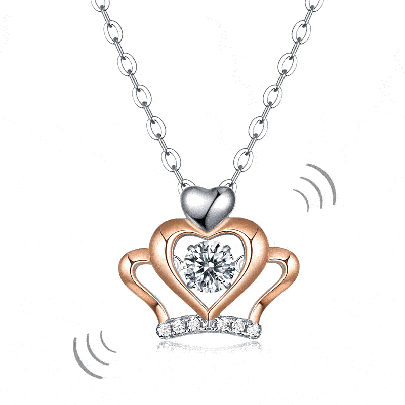 0.30 ct Diamond Heart Shaped Crown Necklace-Evani Naomi Jewelry