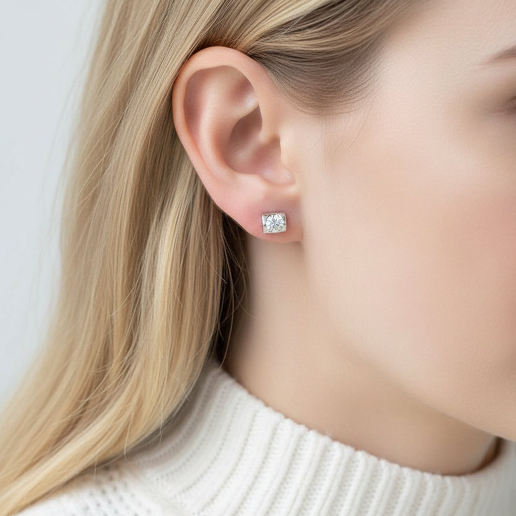 0.5 ct Round 5.0mm Diamond Stud Earrings-Evani Jewelry