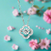 0.5 ct Round Diamond Clover Shaped Necklace-Evani Naomi Jewelry