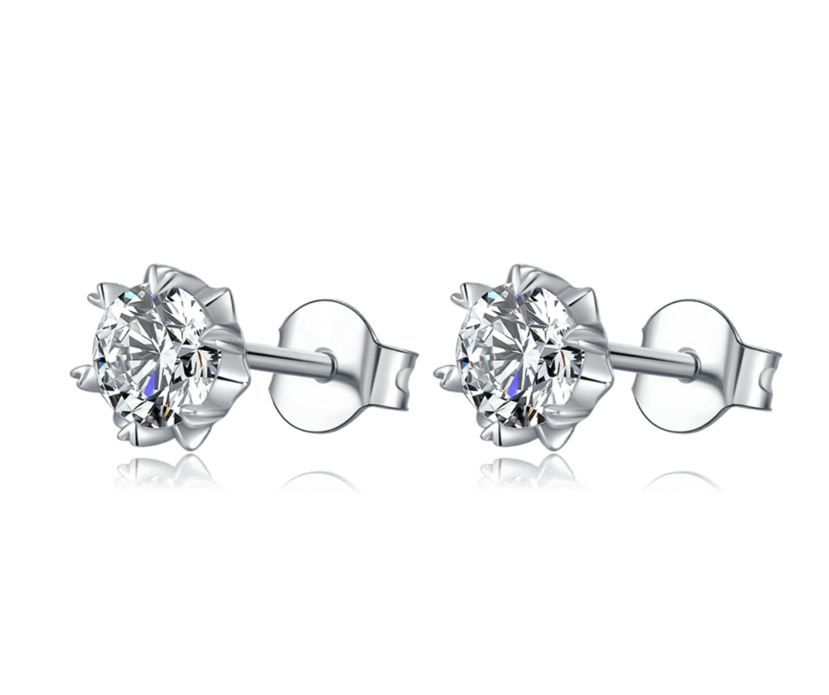 0.5 ct Snowflake 5.0mm Diamond Stud Earrings-Evani Naomi Jewelry