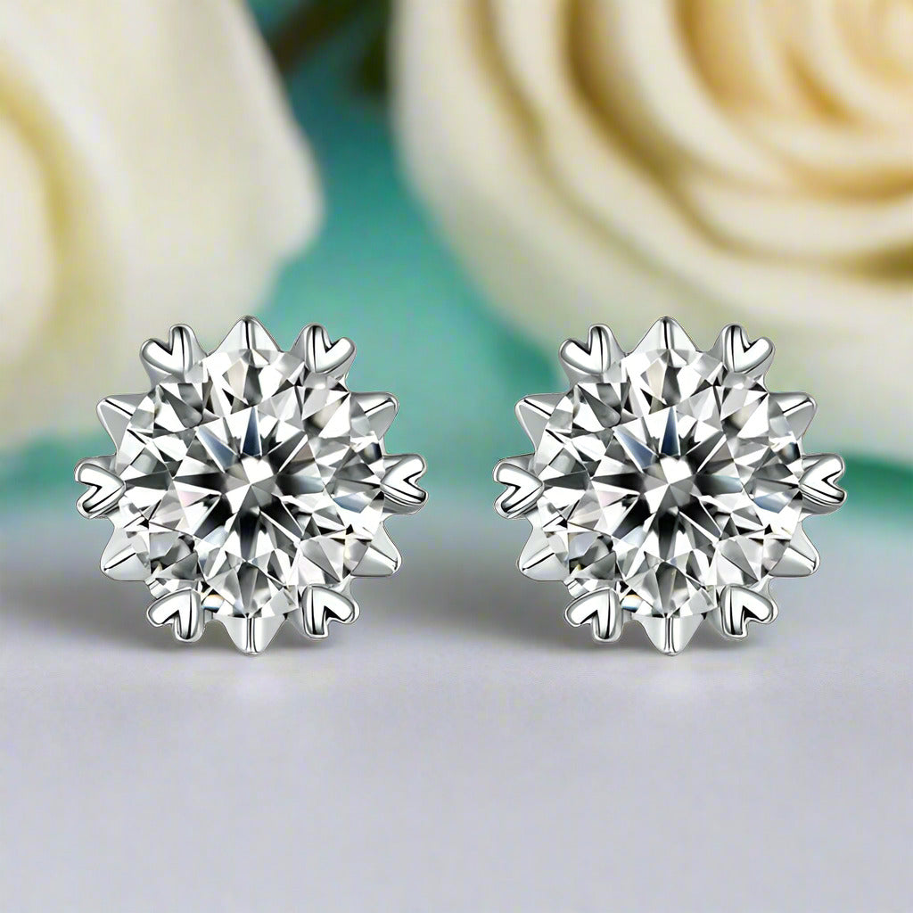 0.5 ct Snowflake 5.0mm Diamond Stud Earrings-Evani Naomi Jewelry