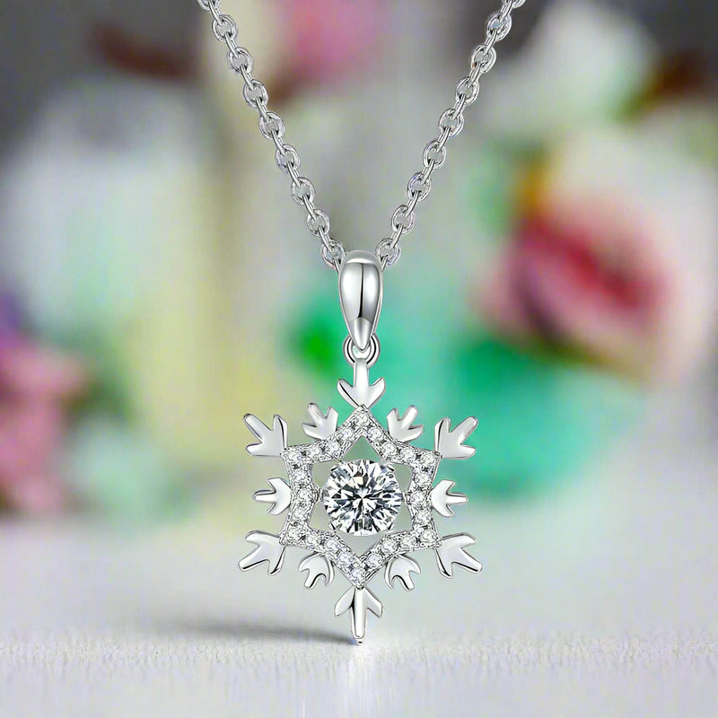 0.5 ct Snowflake Shaped Diamond Necklace-Evani Naomi Jewelry