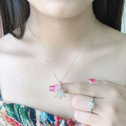 0.5 ct Snowflake Shaped Diamond Necklace-Evani Naomi Jewelry