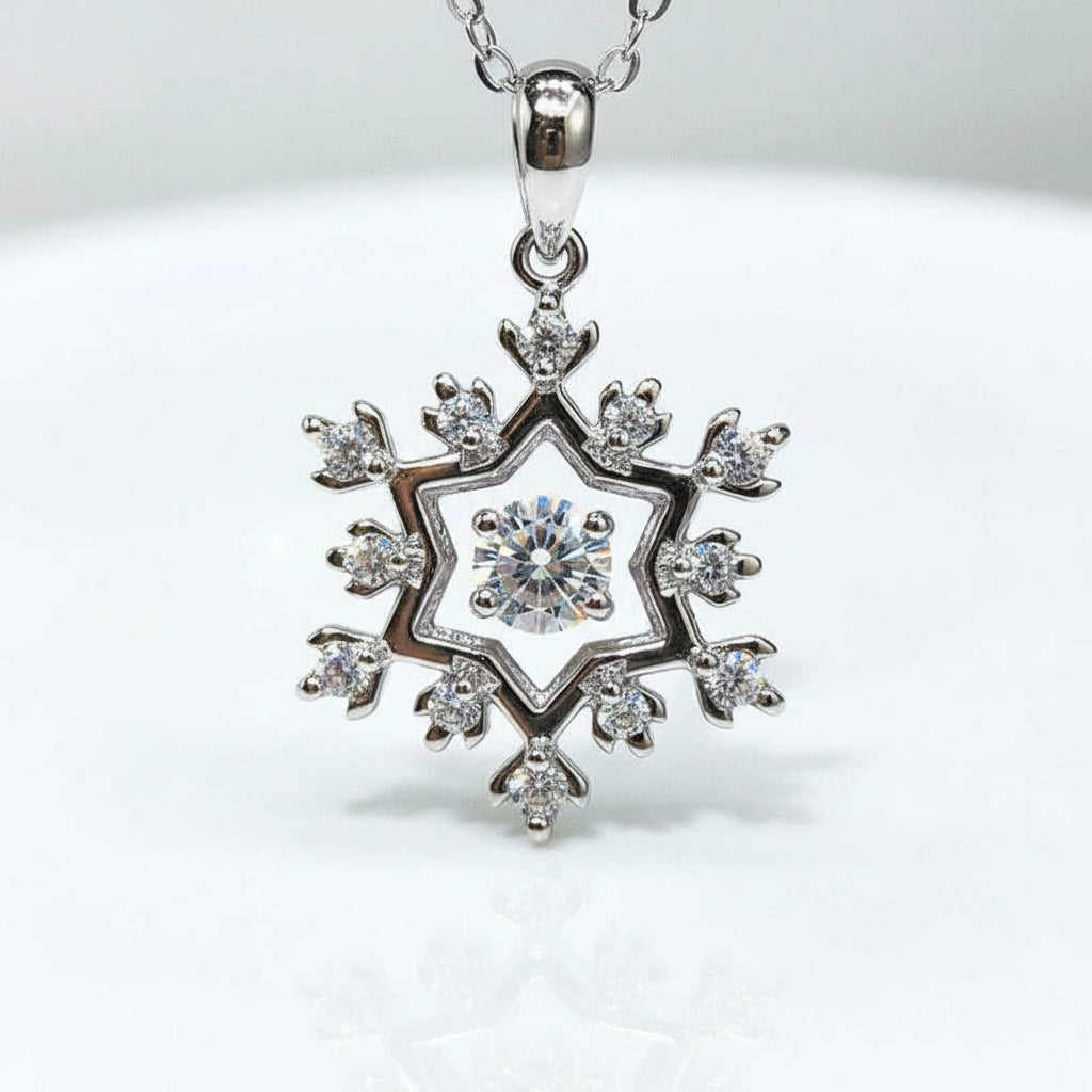 0.5 ct Snowflake Shaped Diamond Necklace-Evani Jewelry