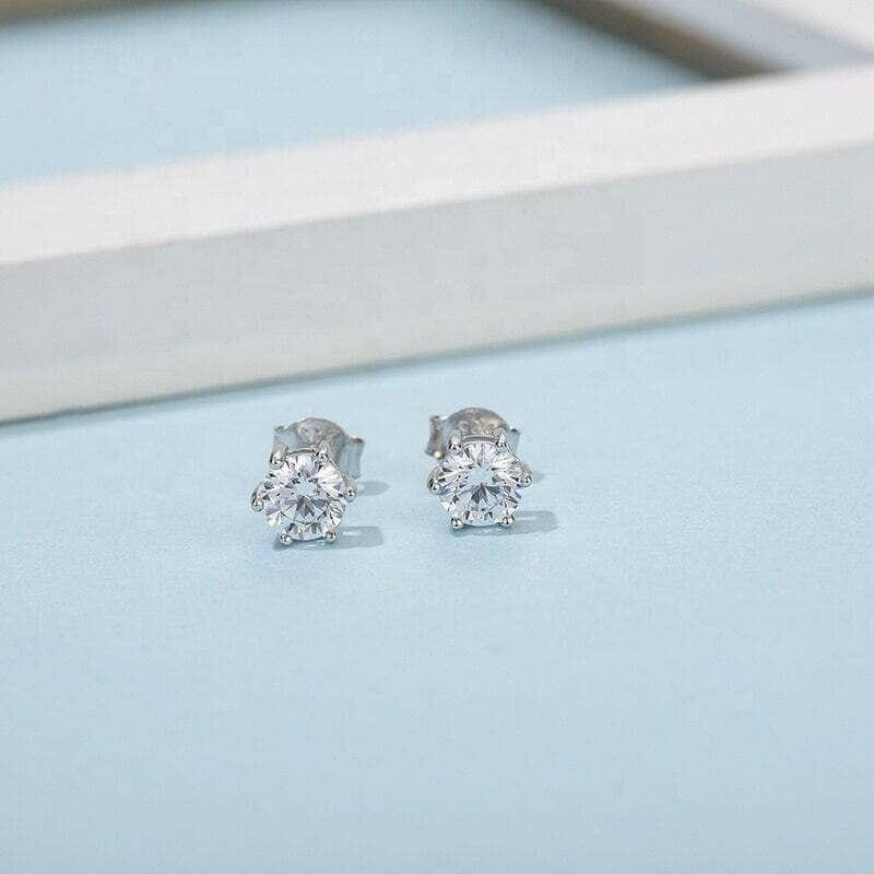 0.50 ct 6-Prong Round Diamond Stud Earrings-Evani Naomi Jewelry