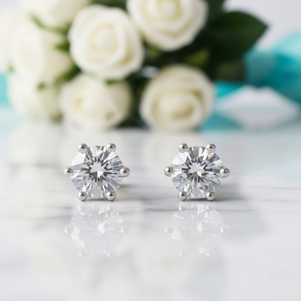 0.50 ct 6-Prong Round Diamond Option Stud Earrings