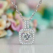 0.50 ct Diamond Square Shaped Pendant with Twinkle Setting Necklace-Evani Naomi Jewelry