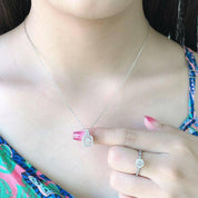 0.50 ct Diamond Square Shaped Pendant with Twinkle Setting Necklace-Evani Naomi Jewelry