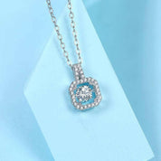 0.50 ct Diamond Square Shaped Pendant with Twinkle Setting Necklace-Evani Naomi Jewelry