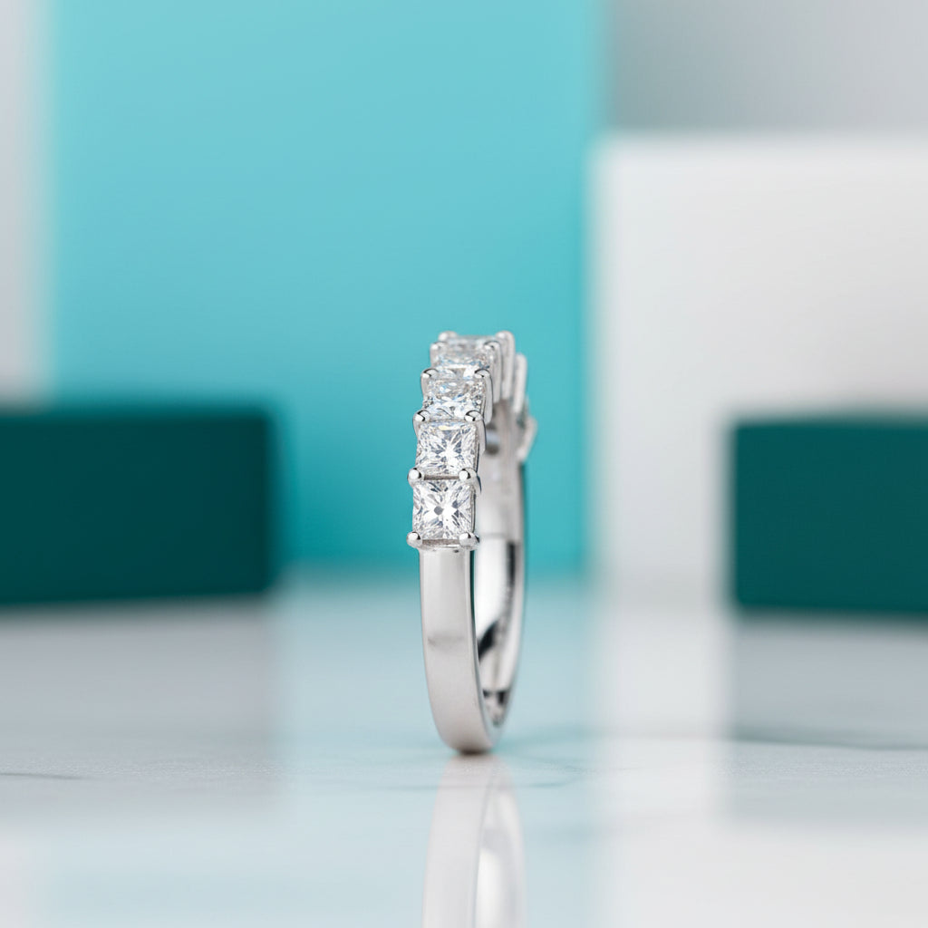 0.70 ct Half Eternity Diamond Wedding Band-Evani Jewelry