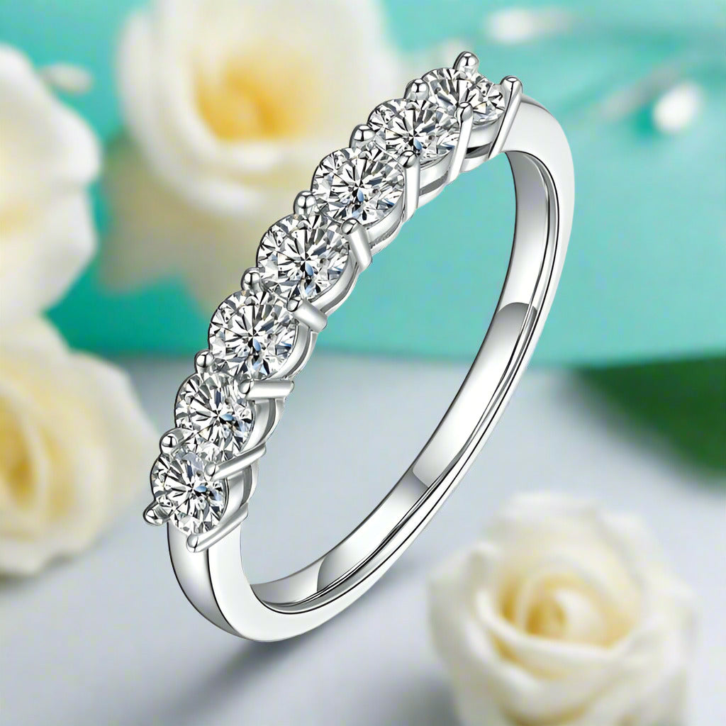 0.70 ct Half Eternity Diamond Wedding Band-Evani Naomi Jewelry