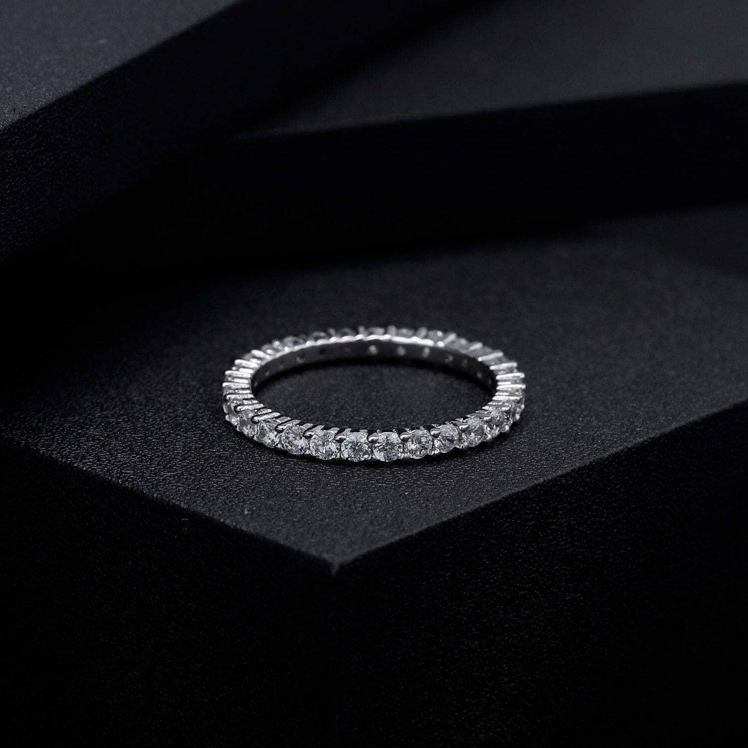 0.87 ct Diamond Full Eternity Dainty Wedding Band-Evani Jewelry
