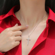 0.90 ct Diamond Necklace with Cross Pendant-Evani Naomi Jewelry