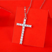 0.90 ct Diamond Necklace with Cross Pendant-Evani Naomi Jewelry