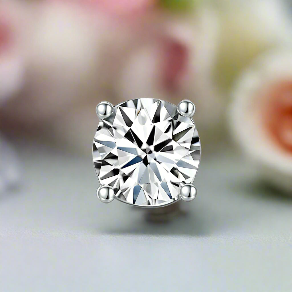 1 Piece Round-cut 1.00 ct Diamond Earring-Evani Jewelry