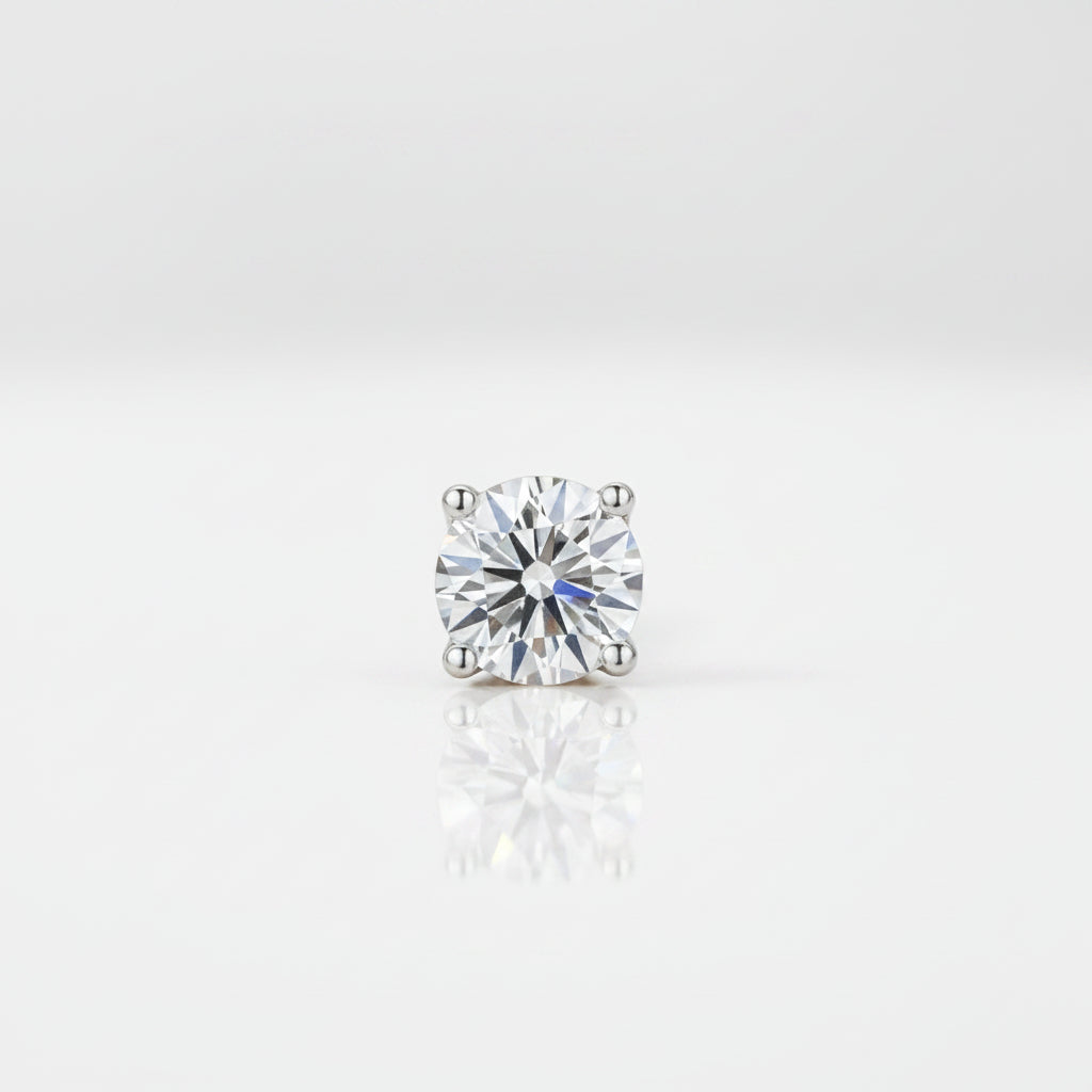 1 Piece Round-cut 1.00 ct Diamond Earring-Evani Jewelry