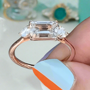 14k Rose Gold 2.5 Carat Emerald Cut Engagement Ring-Evani Naomi Jewelry