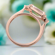 14k Rose Gold 2.5 Carat Emerald Cut Engagement Ring-Evani Naomi Jewelry