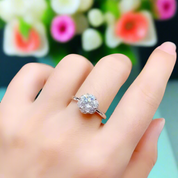 14k White Gold 1.0 Ct Crackling Engagement Ring-Evani Naomi Jewelry