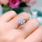 14k White Gold 1.0 Ct Crackling Engagement Ring-Evani Naomi Jewelry
