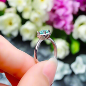 14k White Gold 1.0 Ct Crackling Engagement Ring-Evani Naomi Jewelry
