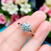 14k White Gold 1.0 Ct Crackling Engagement Ring-Evani Naomi Jewelry