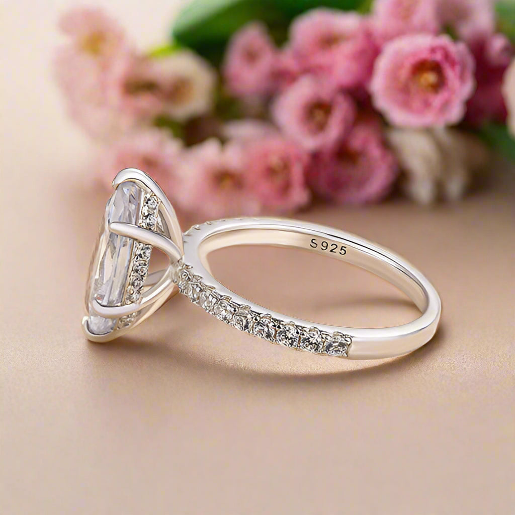 14k White Gold 1.5 Ct Marquise Cut Engagement Ring-Evani Naomi Jewelry