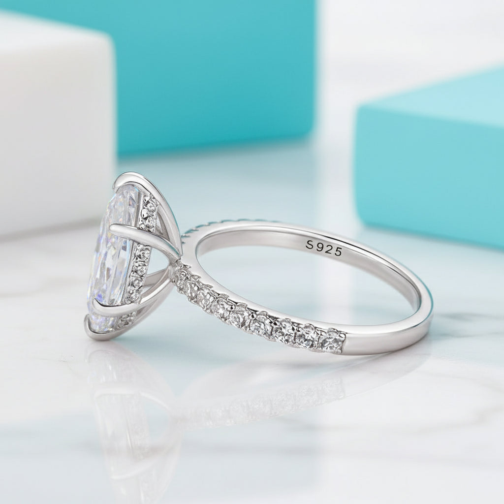 14k White Gold 1.5 Ct Marquise Cut Diamond Engagement Ring-Evani Jewelry