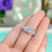 14k White Gold 2.0 Ct Crackling Engagement Ring-Evani Naomi Jewelry
