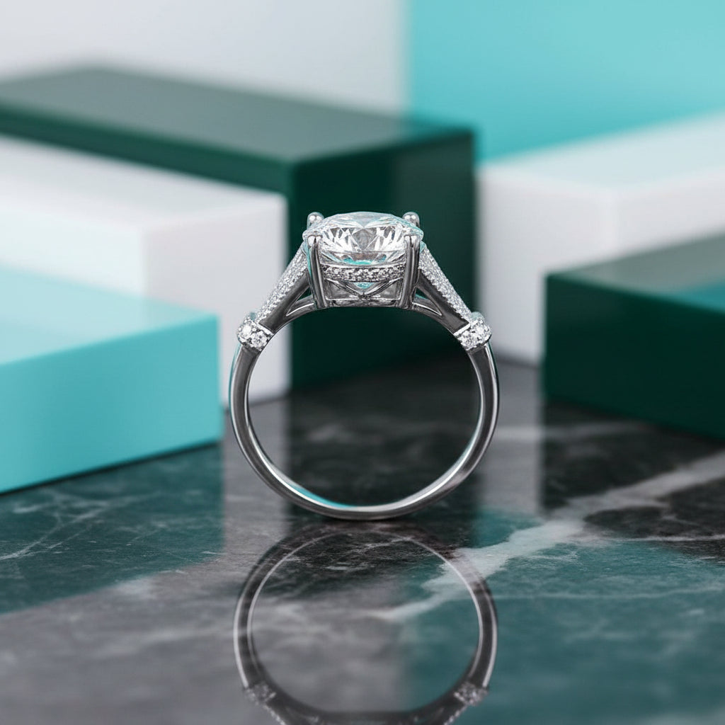 14k White Gold 3.0 Ct Oval Diamond Engagement Ring-Evani Jewelry
