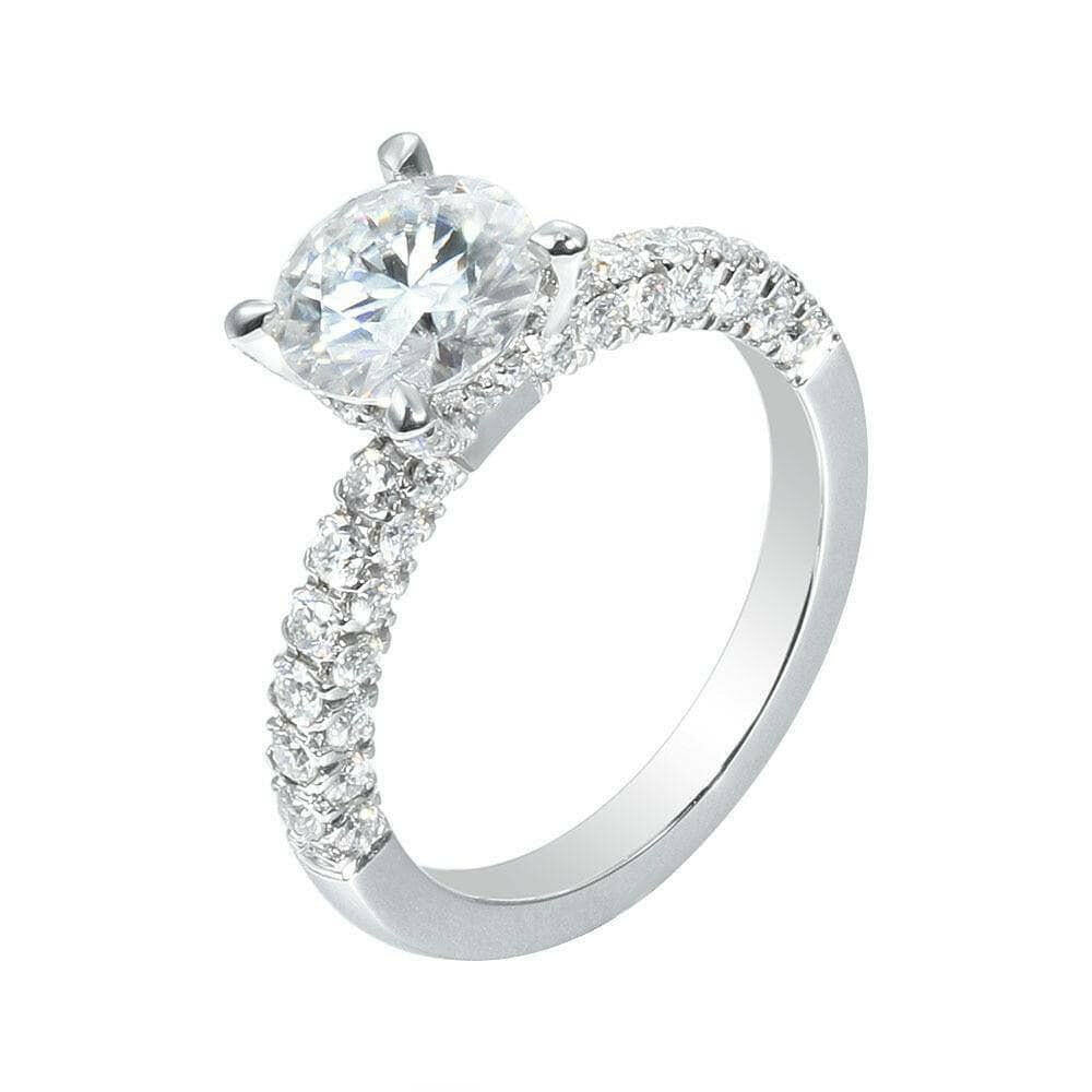 14k White Gold Diamond Engagement Ring-Evani Jewelry