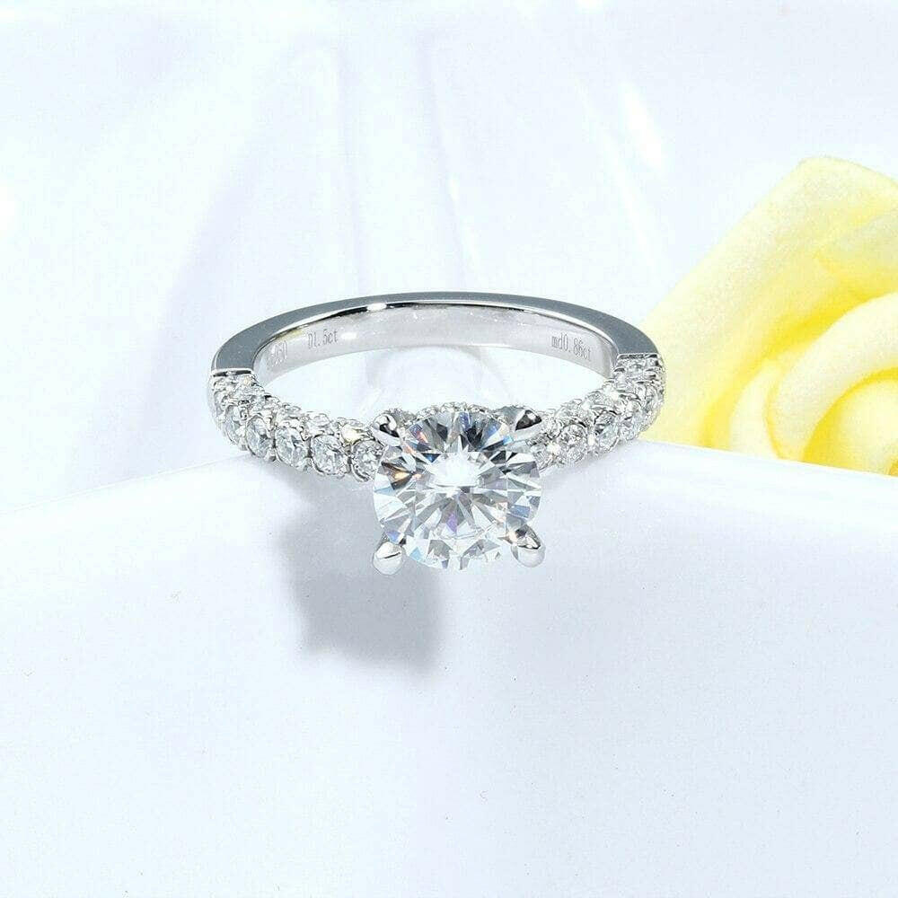 14k White Gold Diamond Engagement Ring-Evani Jewelry