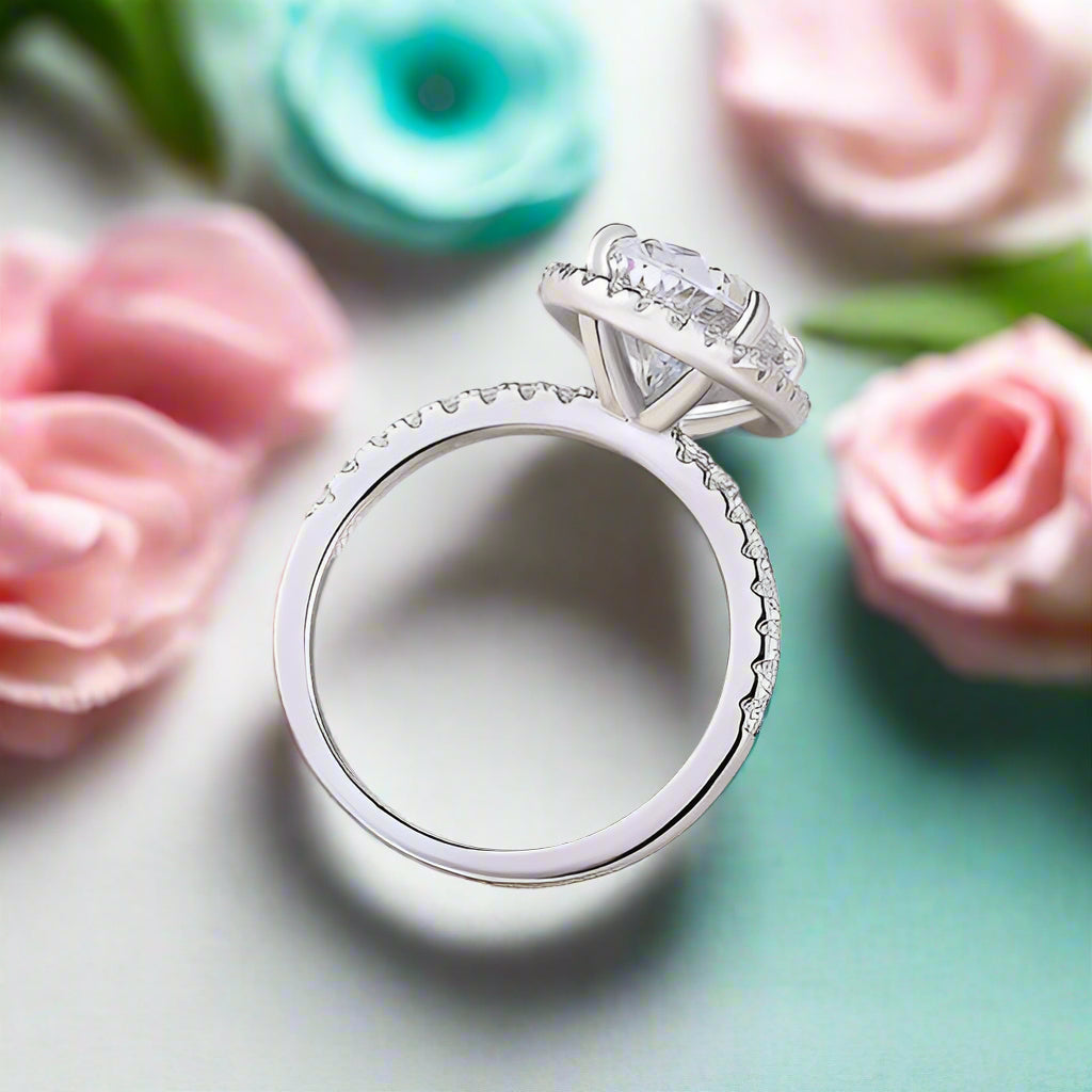14k White Gold Oval Cut Diamond Engagement Ring-Evani Naomi Jewelry