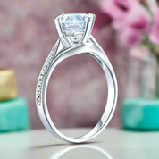 1.0 Ct Round 14K White Gold Engagement Ring-Evani Naomi Jewelry