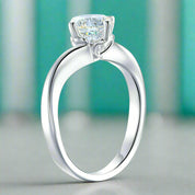 1.0 Ct Round Cut 14K White Gold Engagement Ring-Evani Naomi Jewelry