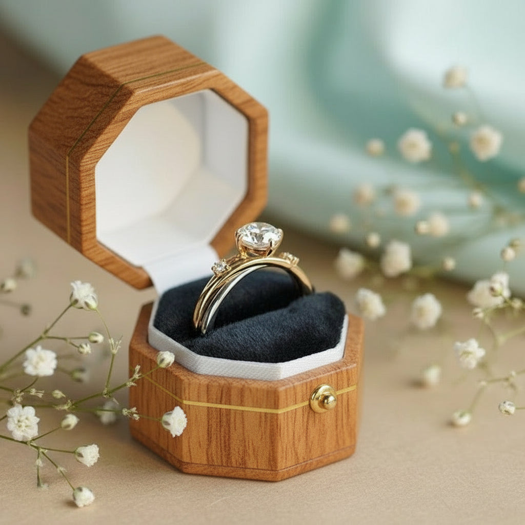 1.0 Ct Round Cut Diamond Birthstone Wedding Ring-Evani Jewelry