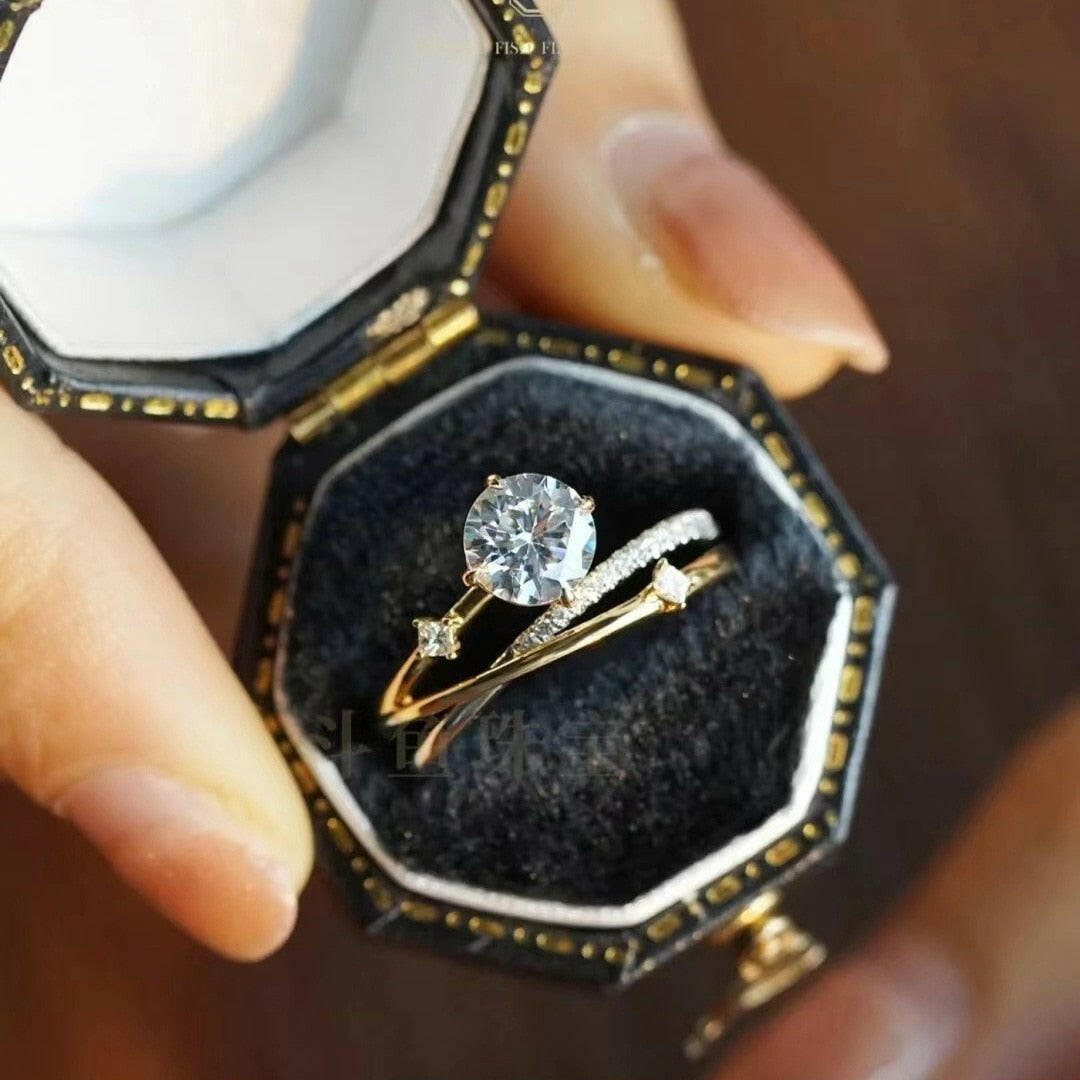 1.0 Ct Round Cut Diamond Wedding Ring-Evani Naomi Jewelry